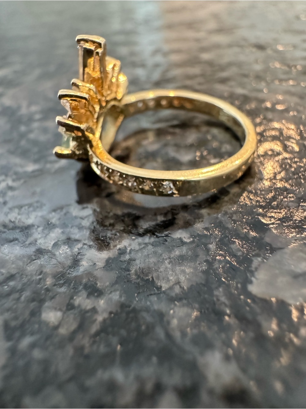 14k Yellow Gold Jacquie Aiche Eyelash Ring Aqua Marquise Tourmaline Diamonds - Picture 6 of 11